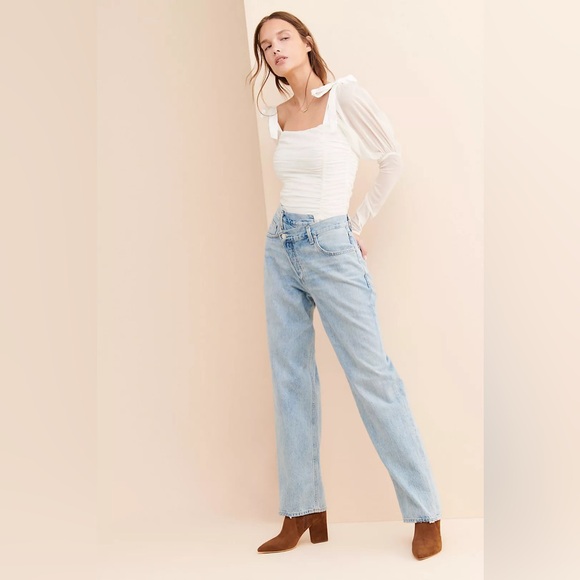 AGOLDE Criss Cross Upsized Blue Light Wash Jean Size 25